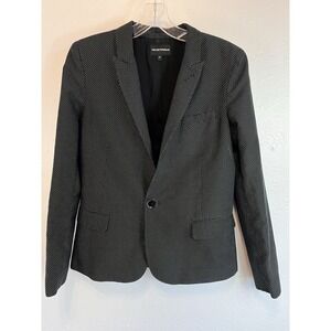 Emporio Armani Women's Black Blazer Size 44 Single Button Career Workwear